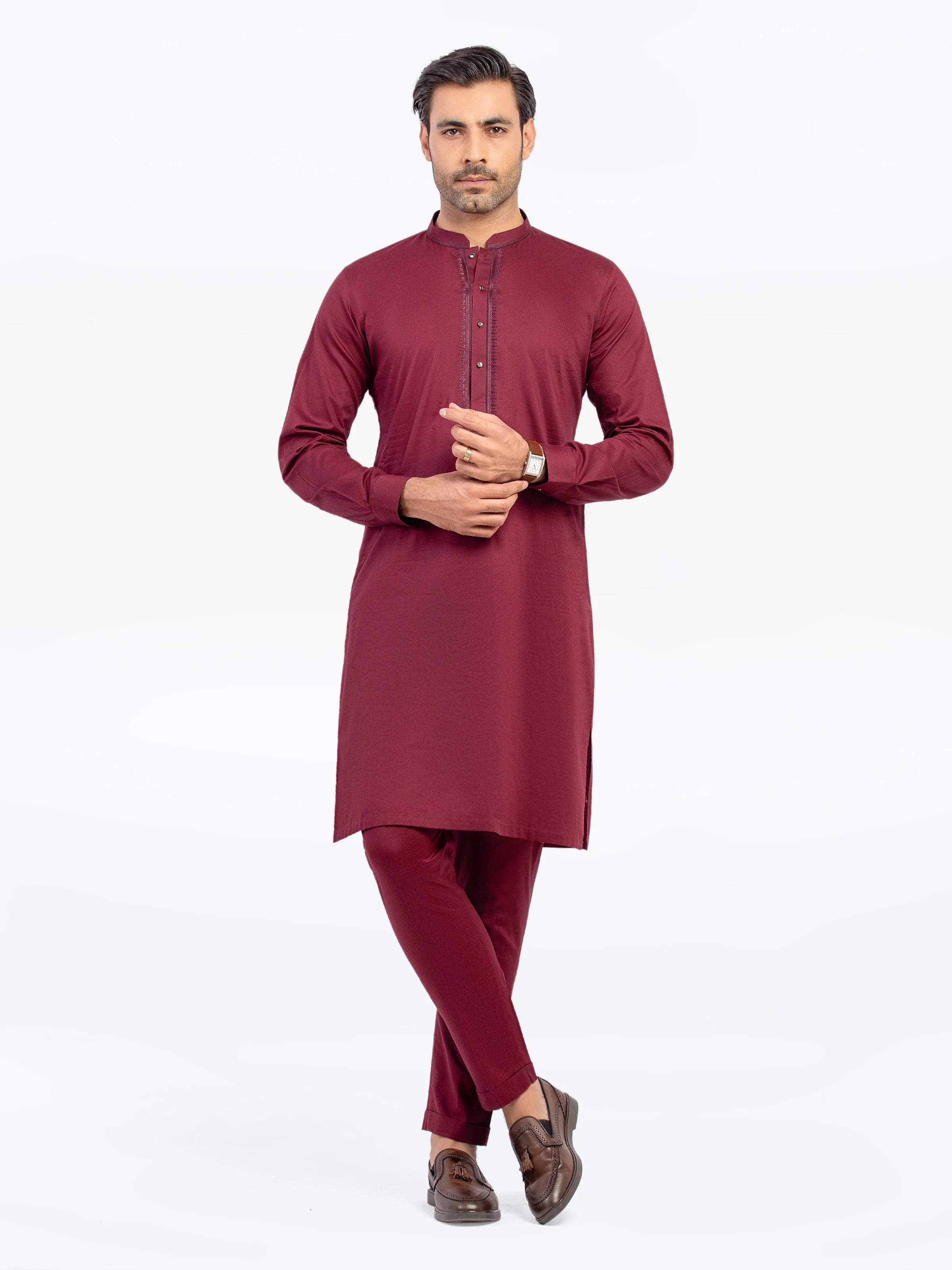 Men's Maroon Kurta Pajama