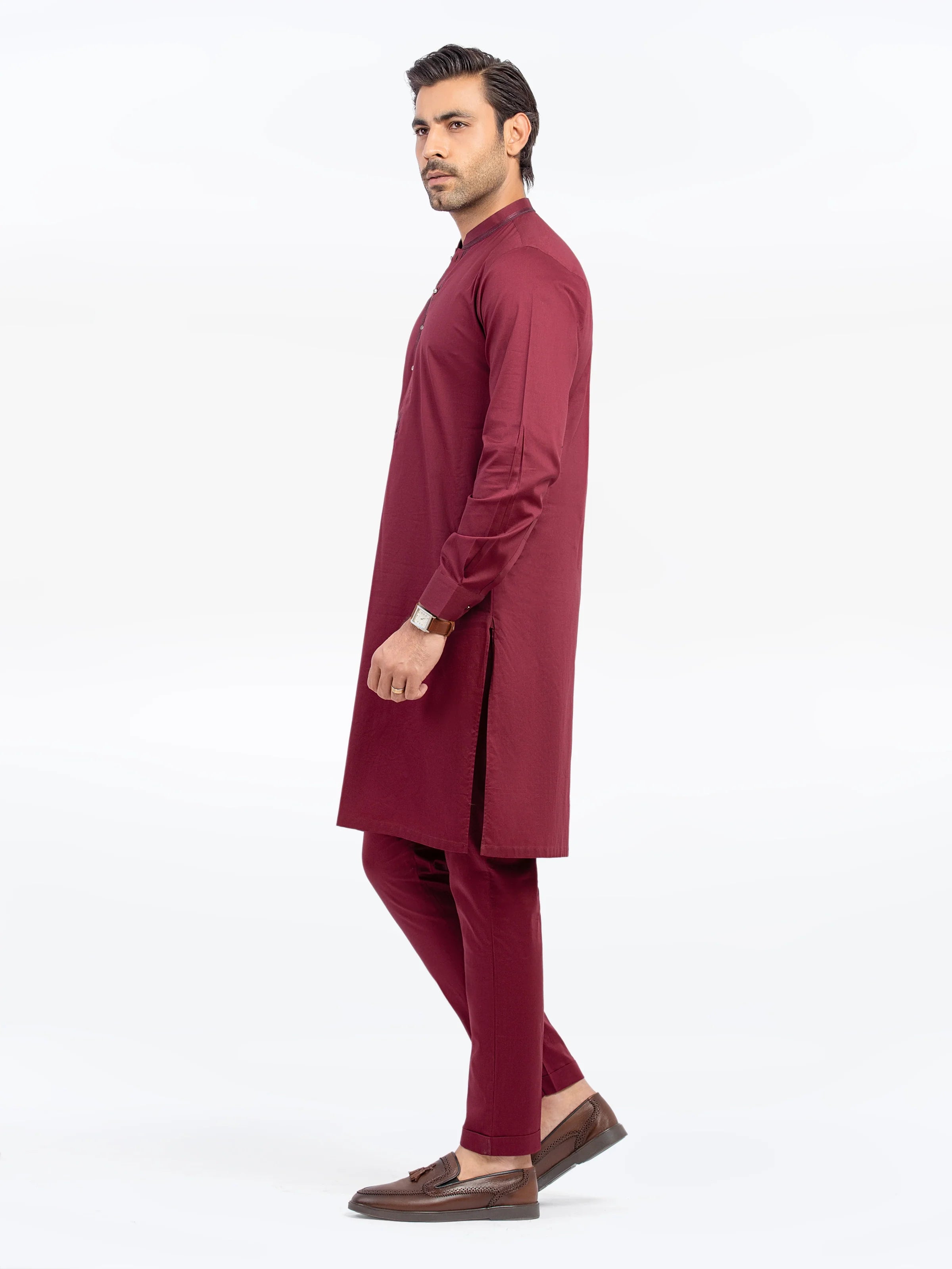 Men's Maroon Kurta Pajama