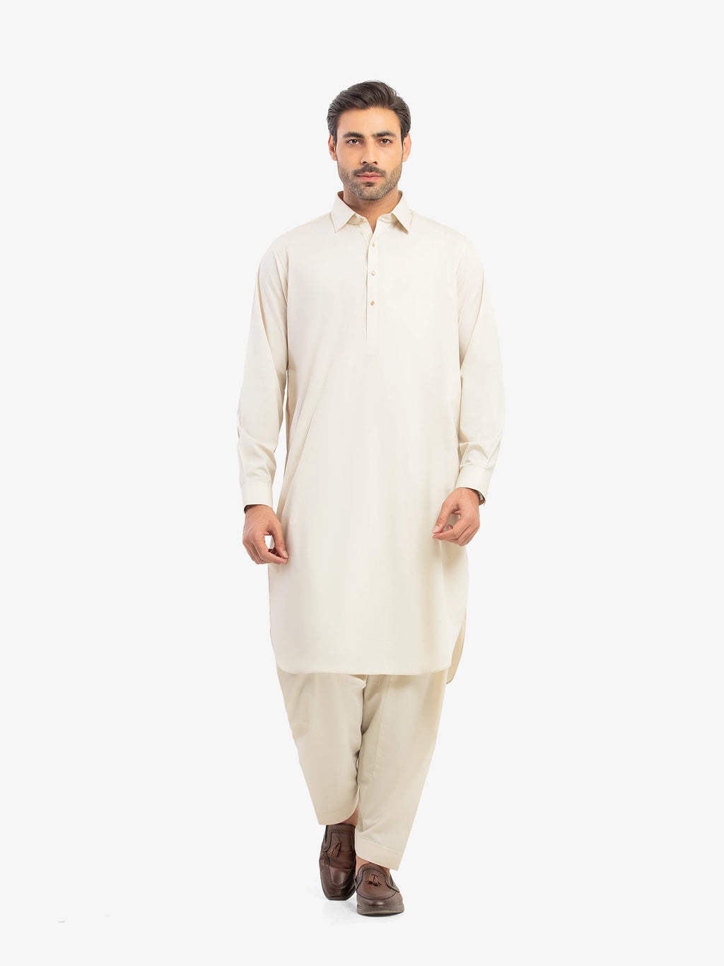 Men's Beige Kurta Shalwar