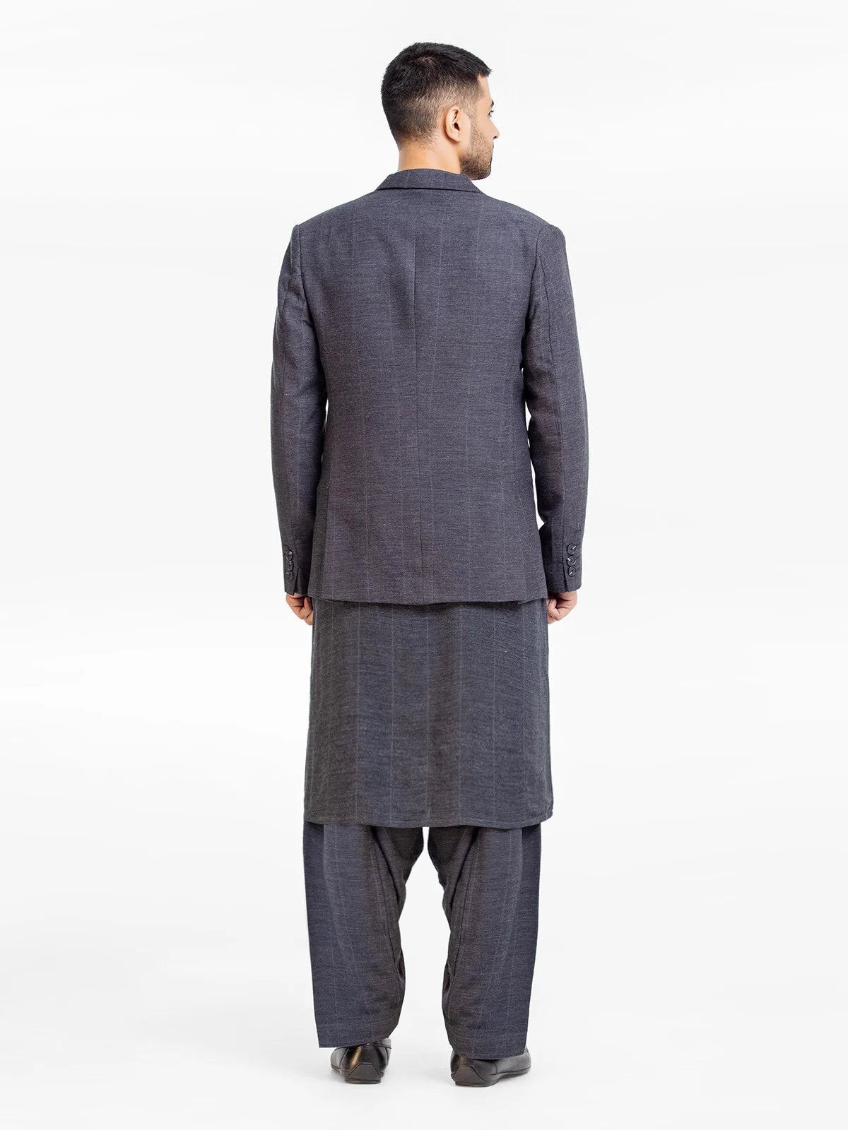 Men's Dark Charcoal Prince Coat Suit